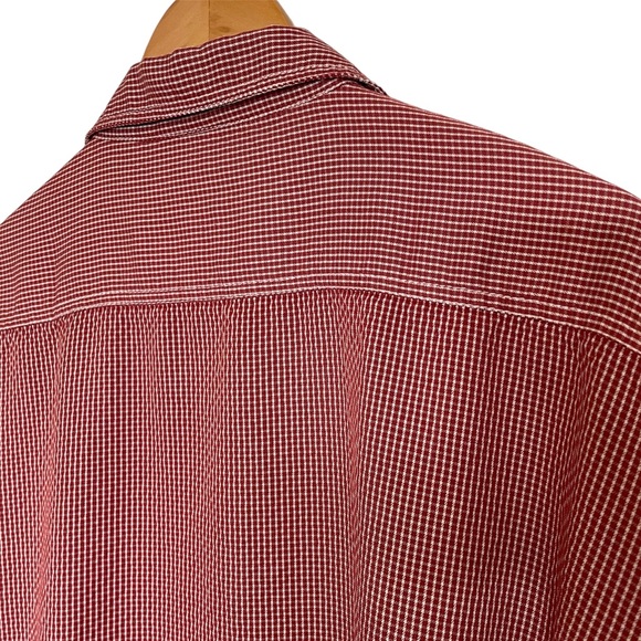 ROBERT STOCK Red Gingham Check Short Sleeve Button Down Shirt Men’s Size Large - Picture 5 of 7